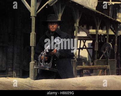 Django DJANGO), (SP 1966, Regie : Sergio Corbucci, FRANCO NERO, Ausdruck : Waffe , Maschinengewehr, Schiessen Banque D'Images