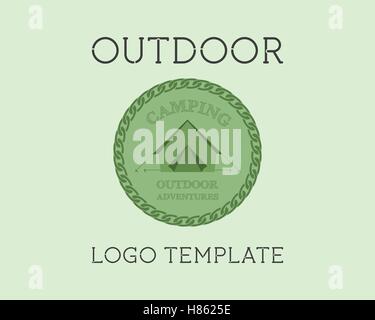 Voyage de tourisme de plein air aventure Modèle Logo Étiquettes vintage design. Camping, Camping. Camping Exploration insignes style retro concept logo icons set. Thème d'été. Vector illustration Illustration de Vecteur