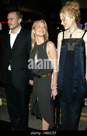 HEATH LEDGER NAOMI WATTS & Nicole Kidman L'ANNEAU PREMIERE LOS ANGELES WESTWOOD LOS ANGELES USA 09 Octobre 2002 Banque D'Images