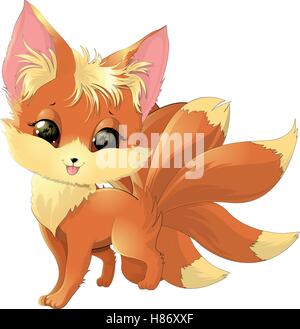 Cute cartoon fox Illustration de Vecteur