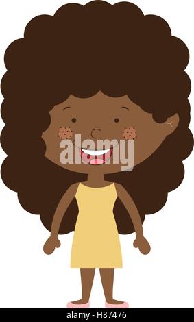 Afro girl robe avec silhouette vector illustration Illustration de Vecteur