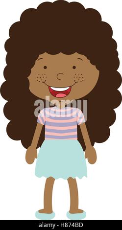 Afro girl silhouette avec jupe vector illustration Illustration de Vecteur