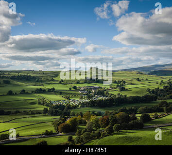 Caravan Park et du paysage autour de Stainforth, Yorkshire, UK. Banque D'Images