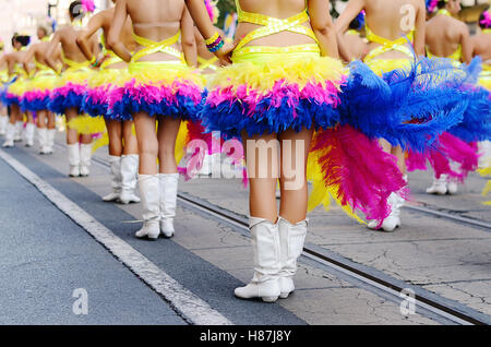 Joli sur le carnaval de majorettes du tambour, détail Banque D'Images