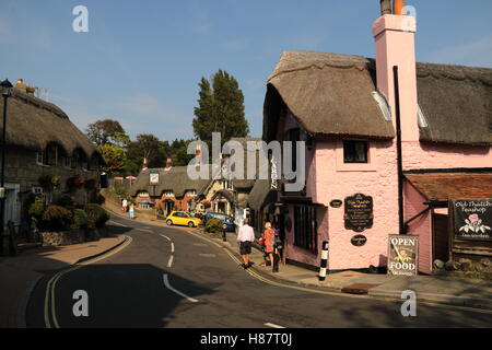 Rue principale, vieux village de Shanklin, île de Wight Banque D'Images