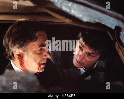 Killer stellen sich nicht vor, (TROIS HOMMES UN ABANDONNER) F 1980, Regie : Jacques Deray, Alain DELON (re), Ausdruck : Wund, Blut Banque D'Images