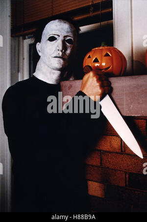 Halloween IV - Michael Myers kehrt zurück, IV - LE RETOUR DE MICHAEL MYERS) USA 1988, Regie : Dwight H. Little, Ausdruck : Maske, Kürbis, Messer Banque D'Images