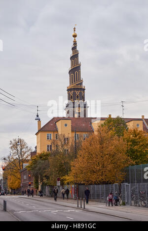 L'église de Notre Sauveur (Vor Frelsers avec Kirke) et Prinsessegade à Copenhague, Danemark Banque D'Images