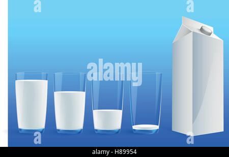 Verser dans un verre de lait Illustration de Vecteur
