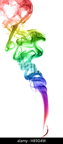 Résumé La fumée multicolore sur un fond clair Banque D'Images