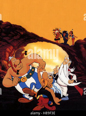 Asterix dans Amerika, (ASTÉRIX ET LES INDIENS) D 1993, Regie : Gerhard Hahn, Ausdruck : Obélix, Miraculix, Indianer Banque D'Images