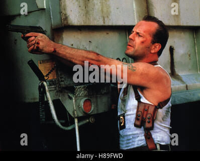 Die Hard With A Vengeance : Jetzt erst recht, (Die Hard With A Vengeance) USA 1994, Regie : John McTiernan, Bruce Willis, Ausdruck : Revolver, Halfter, Schießen Banque D'Images