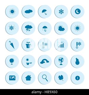 Weather icons set, vector illustration Illustration de Vecteur