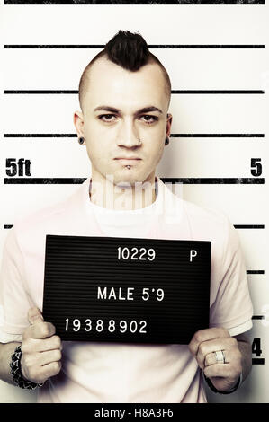 Male police mug shot Banque D'Images
