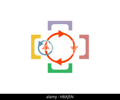 Modèle de conception de logo abstrait. La science, de la technologie, le travail d'Équipe, réseau social, Communauté. Banque D'Images