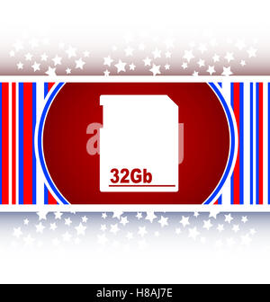 Carte mémoire flash icône bouton web Banque D'Images
