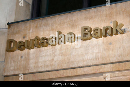 Logo das der Marke la "Deutsche Bank", Berlin. Banque D'Images