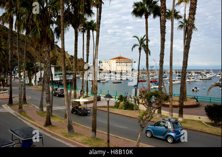 L'Avalon Ballroom / Casino sur l'île de Catalina, au large de la côte de Californie du Sud à l'aube Banque D'Images