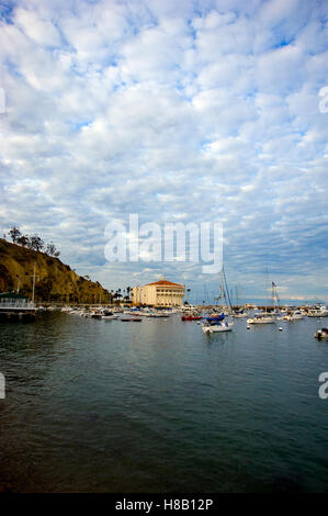 L'Avalon Ballroom / Casino sur l'île de Catalina, au large de la côte de Californie du Sud à l'aube Banque D'Images