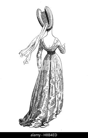 Dame portant des Wulsthaube Decolltirung français, avec costumes, 1450, histoire de la mode, des costumes story Banque D'Images