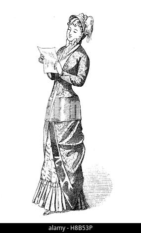 Dame de 1879, la France, l'histoire de la mode, des costumes story Banque D'Images