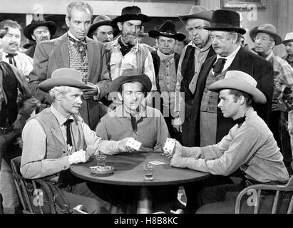 Muendungsfeuer, (GUNSMOKE) USA 1952, Regie : Nathan Juran, PAUL KELLY, Jack Kelly, Audie Murphy, clé : Pokerspiel, Pokern, Spielkarten, Zuschauer Banque D'Images