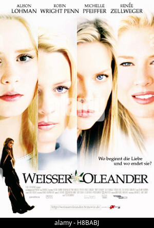 Weißer Oléandre, (WHITE OLEANDER) USA-D 2002, Regie : Peter Kosminsky, Alison Lohman, Robin Wright Penn, Michelle Pfeiffer, Renée Zellweger, clé : Plakat Banque D'Images