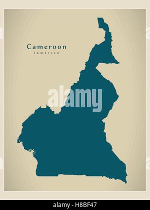 Carte moderne - Cameroun CM Illustration de Vecteur