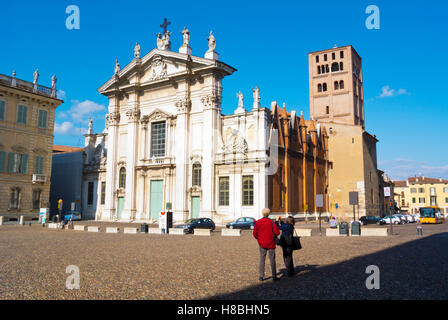 Duomo, église cathédrale, Piazza Sordello, Mantoue, Lombardie, Italie Banque D'Images