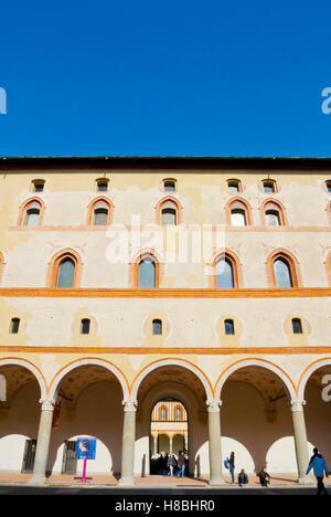 Cortile della Rocchetta, Castello Sforzesco, Parco Sempione, Milan, Lombardie, Italie Banque D'Images
