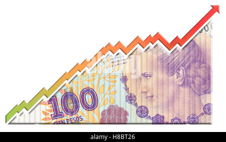 Un projet de loi de finances à l'image d'un graphique de croissance avec un upwardspointing flèche symbolisant des relations économiques. Banque D'Images