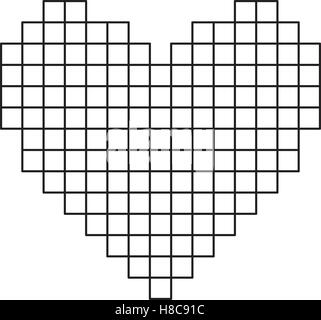 Coeur pixélisé cartoon icon image vector illustration design Illustration de Vecteur