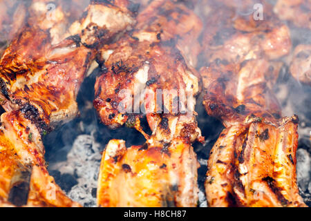 Brochettes de porc Banque D'Images