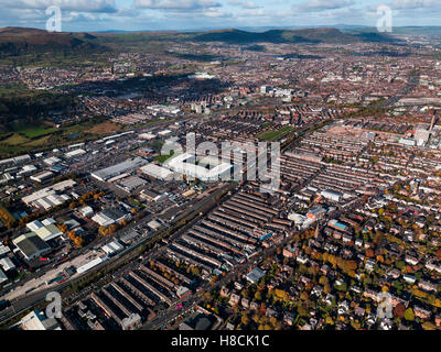 Vue aérienne de centre-ville de Belfast, Irlande du Nord Banque D'Images
