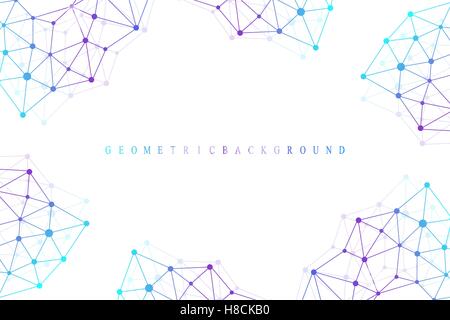 Résumé Contexte La communication graphique. Grand complexe de données. Toile de perspective de profondeur. Tableau minimal avec des composés lignes et points. La visualisation de données numériques. Illustration vecteur de big data. Illustration de Vecteur