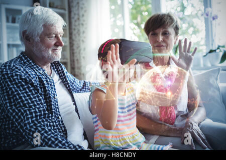 Image composite de global technology background en orange Banque D'Images