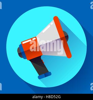 Megaphone Icon Vector. Marketing viral. Télévision style design Illustration de Vecteur