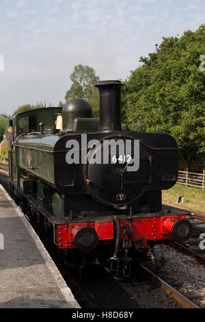 Machine à vapeur à Totnes, Devon. Train à l'ancienne. Banque D'Images