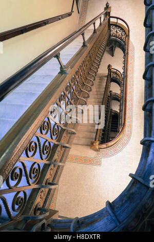 Vintage Ornate escalier, NYC, Banque D'Images