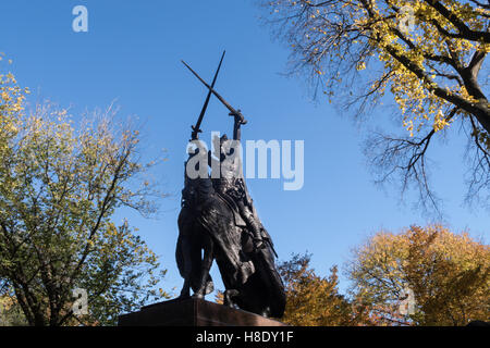 Le roi Jagellon Monument, Central Park, NYC Banque D'Images