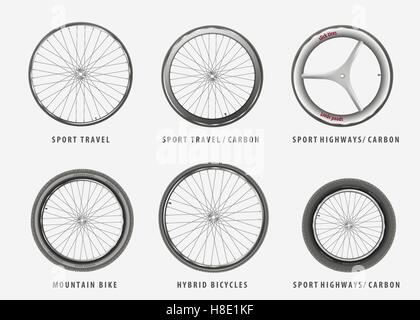Vecteur de différents types de vélo roues vélo et sports Illustration de Vecteur