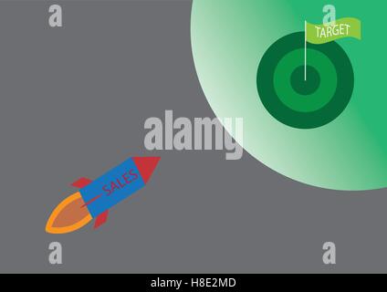 Vente Cible - concept d'affaires / Situation Illustration de Vecteur