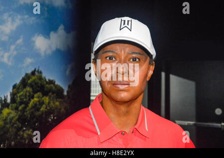 Statue de Tiger Woods au musée à Montréal. Banque D'Images