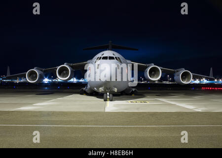 Stuttgart/Allemagne 14 Mars 2016 : Globemaster C17 de l'aéroport d'art de l'USAF. Banque D'Images