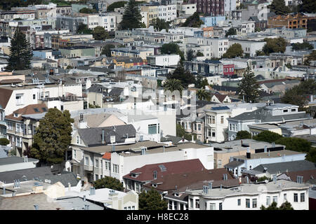 Maisons à San Francisco, Californie, USA Banque D'Images