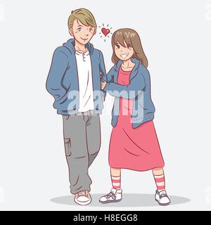 Couple heureux ensemble Illustration de Vecteur