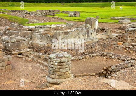 Ruines à Coria, ville et Fort romain de Corbridge. Hexham, Northumberland, Angleterre, Royaume-Uni, Europe. Banque D'Images