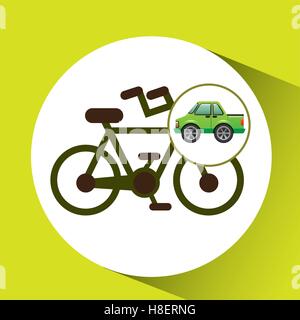 L'écologie vert concept voiture vélo transports illustration vecteur eps 10 Illustration de Vecteur