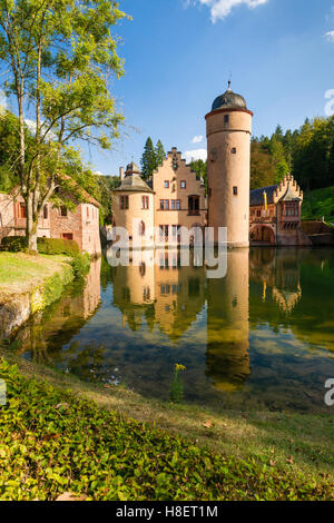 Château de Mespelbrunn, vallée de l'Elsava, Spessart, Basse-franconie, Franconia, Bavaria, Germany Banque D'Images