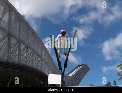 Cavalier de ski de Holmenkollen,, Oslo, Norvège Banque D'Images